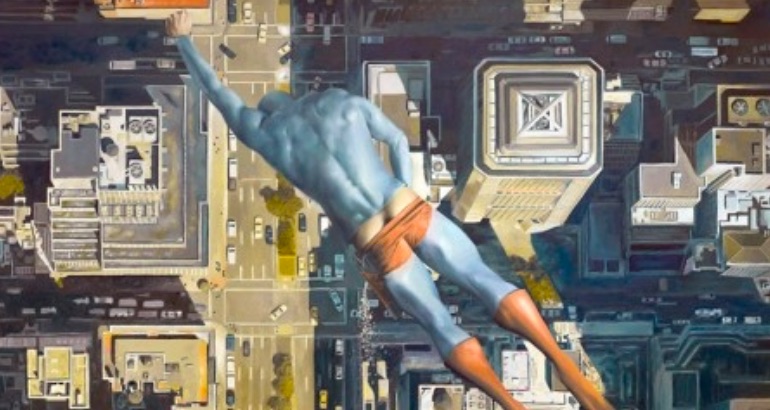Andreas Englund’s paintings of an aging Superhero