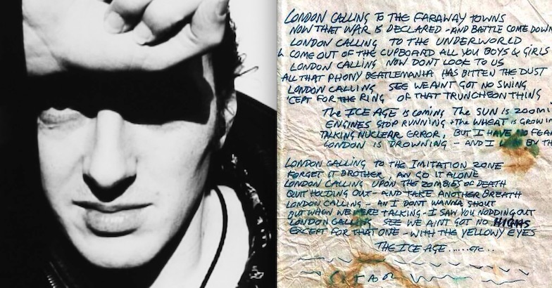 Joe Strummer’s original lyrics for ‘London Calling’