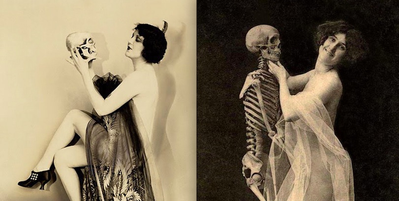 Dancing with death: Vintage erotica featuring women cavorting with skeletons
