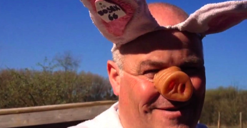 Squeal like a pig!: The world champion pig squealer is a really STRANGE dude