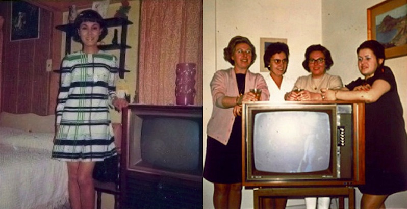Amusing vintage photos of people posing with their TV sets