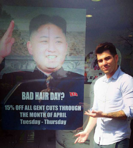 North Korea ‘threaten’ London hairdresser over ‘disrespectful’ Kim Jong-un bad hair day poster?