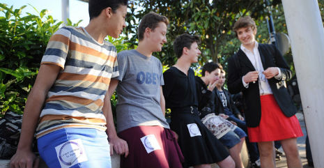 French schoolboys wear skirts to class to fight sexism