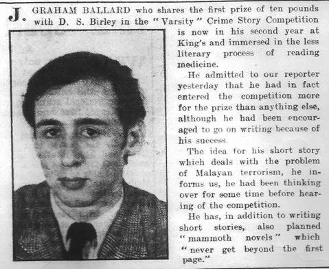 Myths of the Near Future: A young J.G. Ballard wins university writing prize, 1951