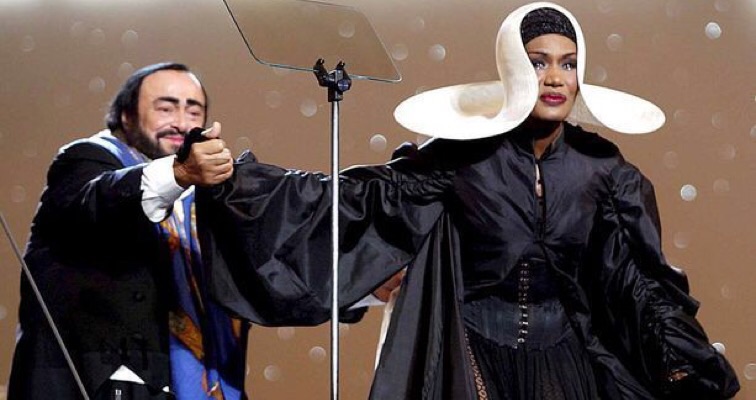 Grace Jones is greeted with laughter at her duet with Pavarotti (then she blows them away)