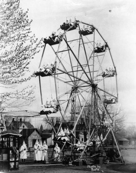 Ku Klux Klan on a ferris wheel, 1928