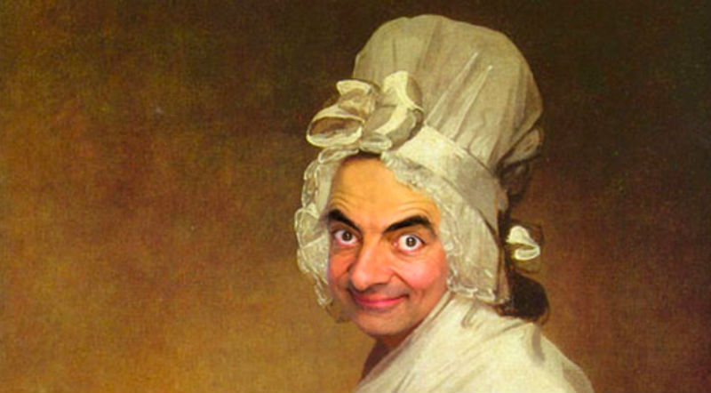 Mr. Bean digitally painted into historical portraits