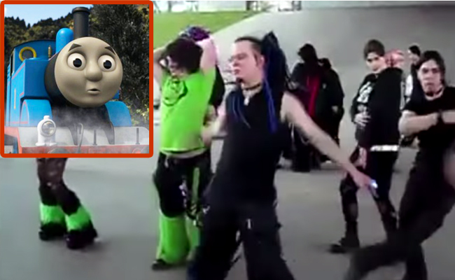 Step away from the glow stick: Cybergoths rave to ‘Thomas the Tank Engine’ theme song