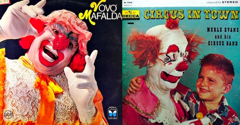 THE HORROR: Clown-themed album covers