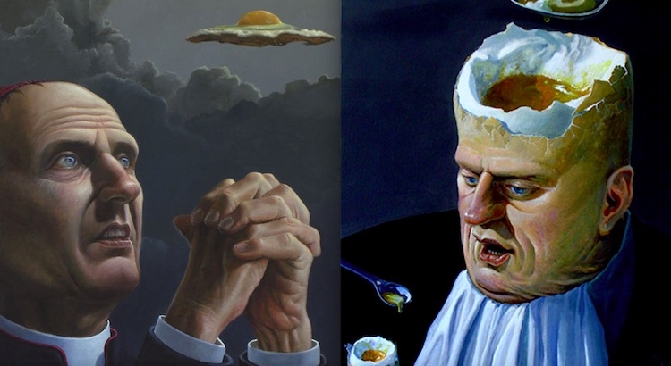 Greedheads, preying priests and oligarchs: The politically-charged surrealist paintings of Ole Fick