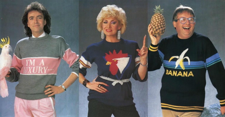 Hilarious & cringeworthy knitted sweaters of the 1980s