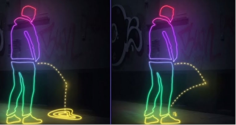Walls that spray piss back on public urinators have arrived in the USA
