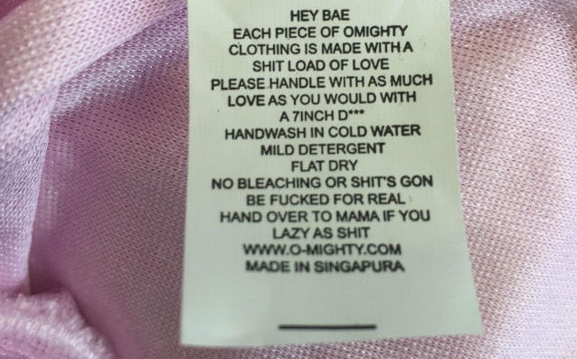 Hilarious NSFW label urges you to sexy wash this garment just like a 7-inch dong