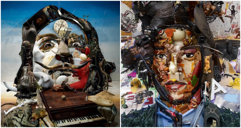 Wild portraits of Dali, Bowie, Jimi, Jagger, Bruce Lee, Basquiat & more made from junk