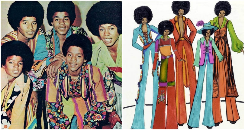 Vintage sketches of Stevie Wonder, The Jackson 5, Aretha Franklin & more by designer Boyd Clopton
