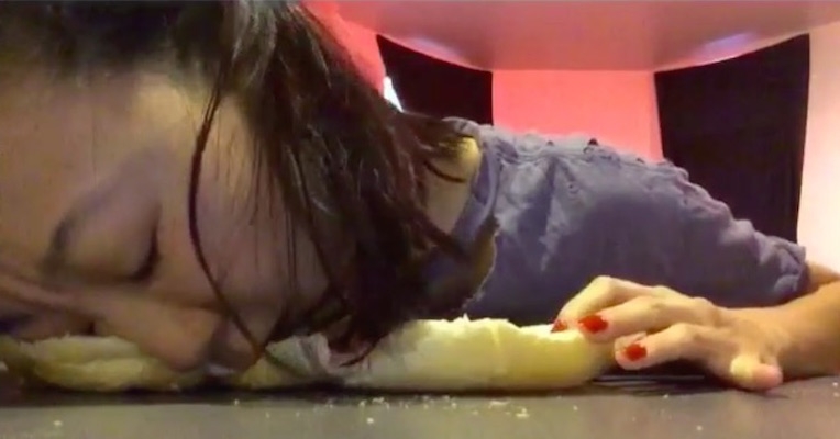 Bread Face: All this Instagram feed shows is just a woman smushing her face into bread