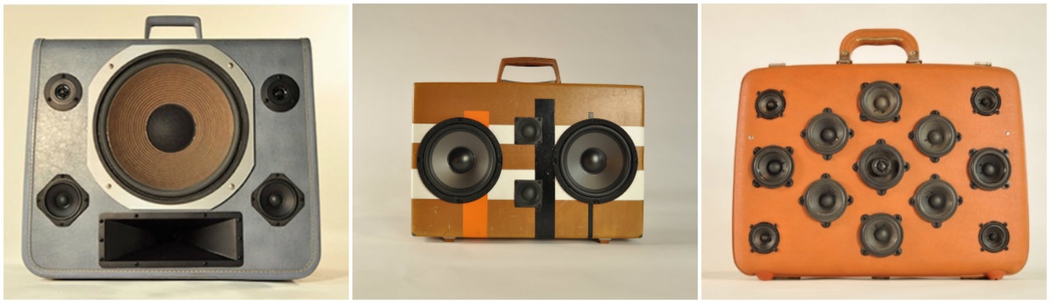 Bass for your case: Vintage suitcases become functional old-school boomboxes