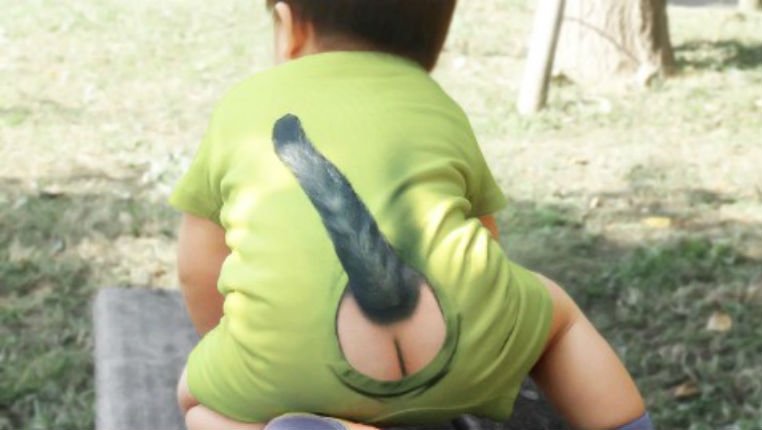 Baby onesie makes it look like your kid has a tail