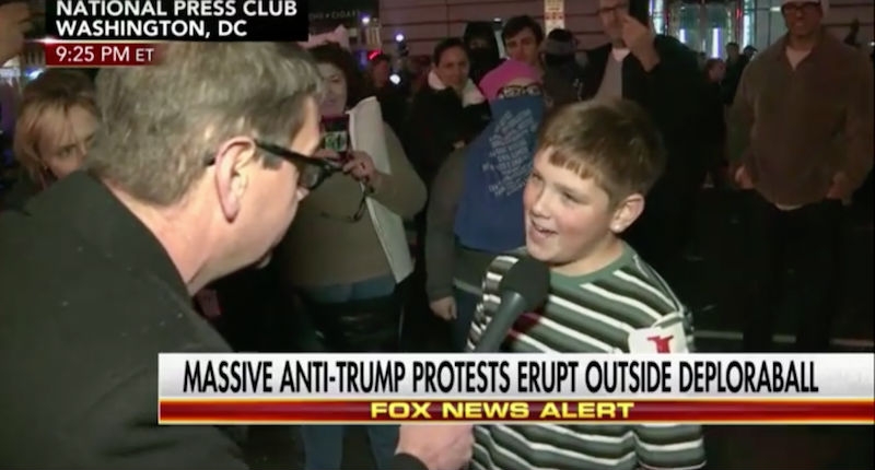 ‘Screw our president’: Protesting kid explains why he started fire at alt-right Trump celebration