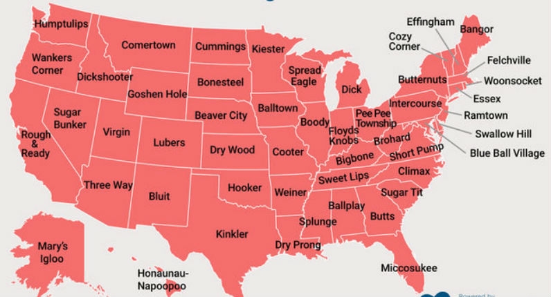 A list of the dirtiest-sounding town names in America