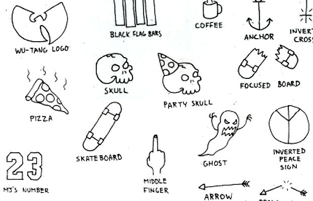 Stick poke tattoo flash sheet Spiral Notebook for Sale by nellas1976   Redbubble