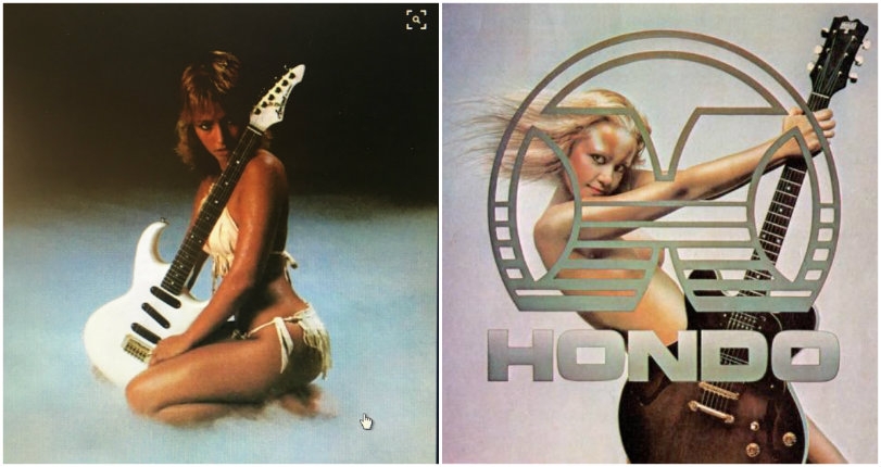 Vintage guitar ads featuring hot chicks with big hair