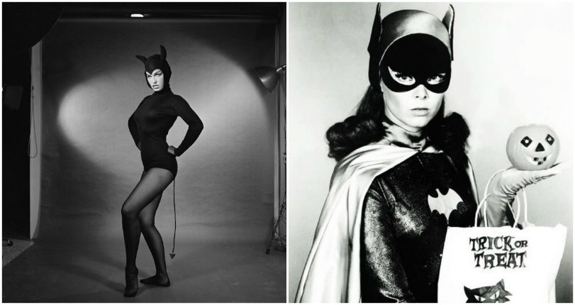 Vintage photos of Bettie Page, Batgirl, Joan Crawford, Elvis and Vampira dressed up for Halloween