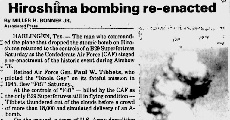 ‘U.S. sorry for fake Hiroshima’: The ill-advised ‘re-enactment’ of the Little Boy bomb drop, 1976