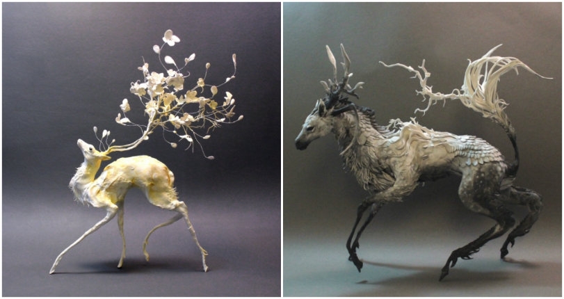 Natural History Surrealist Sculpture: Exquisite dreamlike plant-animal hybrids