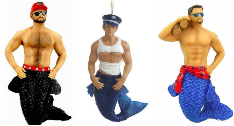 Fabulous ‘Mermen’ Christmas ornaments to make your tree gay & bright this year!