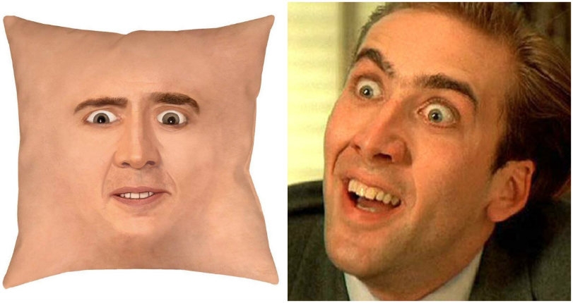 You Don’t Say!: Nicolas Cage’s face on pillows, bedding, & wallpaper