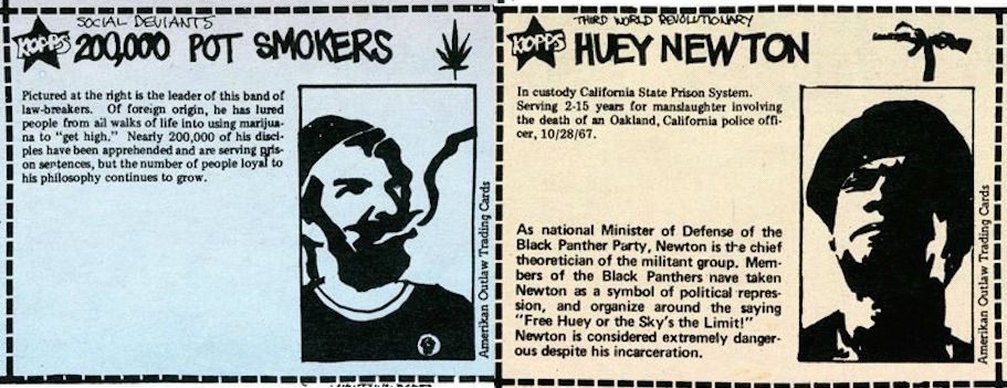 ‘Outlaws of Amerika’ trading cards from 1969