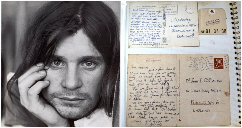Early-Black Sabbath ephemera including postcards from a young Ozzy Osbourne head to auction