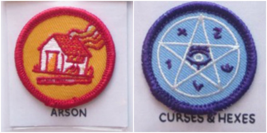 Scouting merit badges for cool shit like prank-calls, grave-robbing and arson!