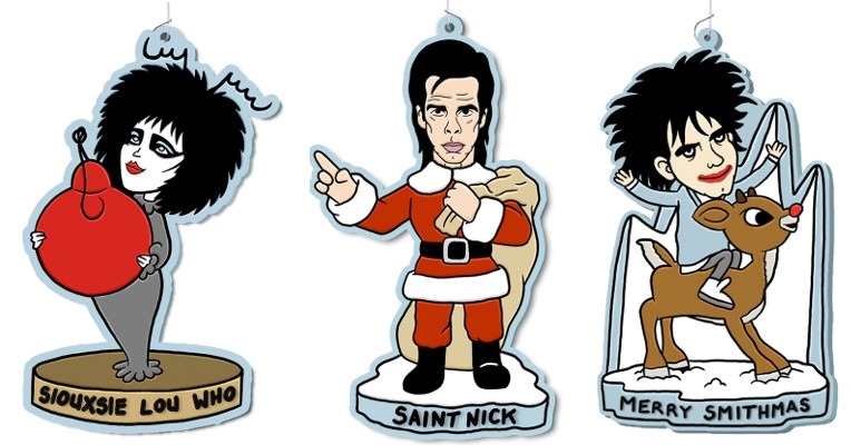 Christmas ornaments featuring Morrissey, Bowie, Adam Ant, Nick Cave, Siouxsie and more