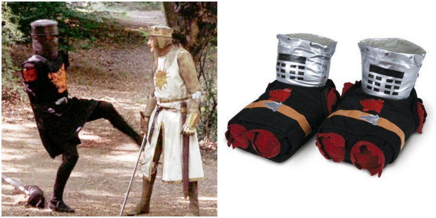 For the Monty Python fan who has everything: How’s about these ridiculous Black Knight slippers