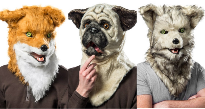 Freaky animal head masks that move their mouths when you talk