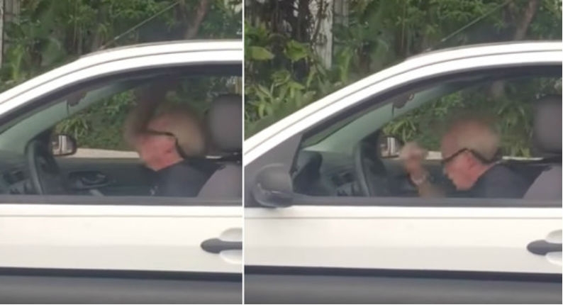 Video of old man headbanging like hell to Metallica in his car