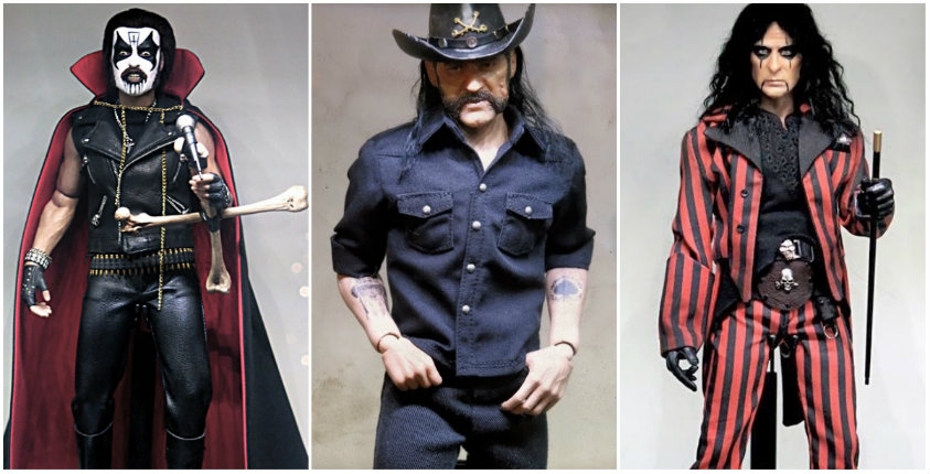 Highly detailed action figures of King Diamond, Alice Cooper, Lemmy, Mad Max & more!