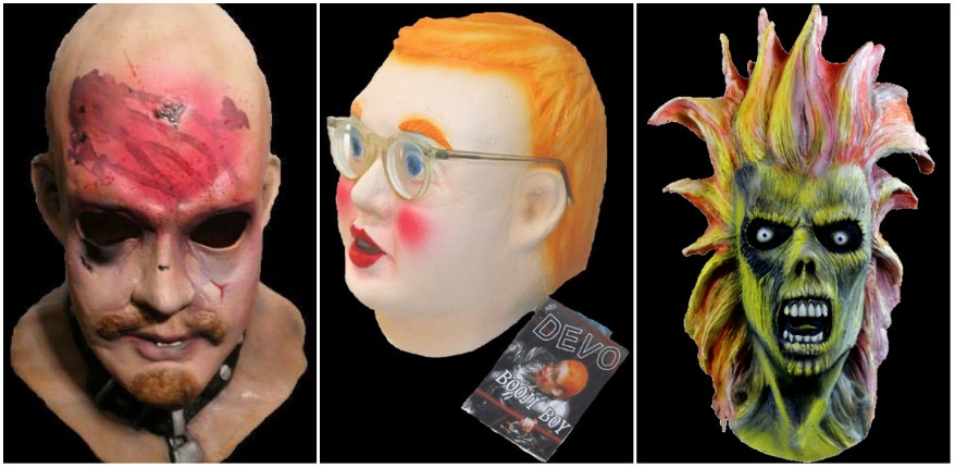 Freaky and frightening latex masks of GG Allin, Booji Boy, Eddie the Head, André the Giant and more