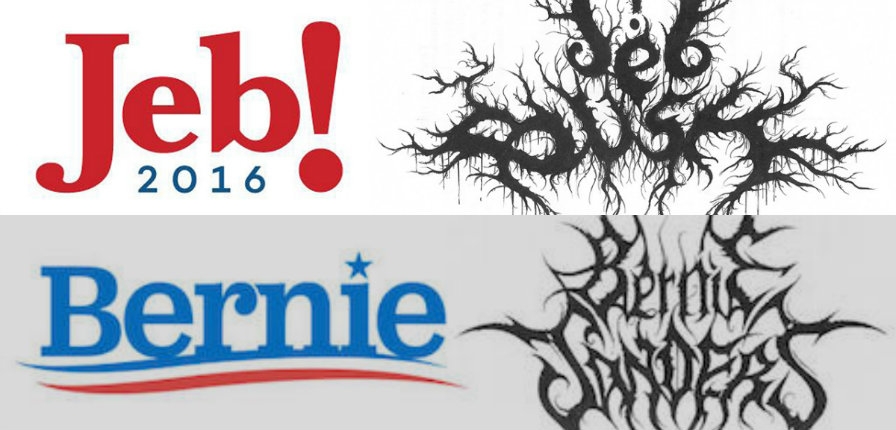 Death metal logos for America’s 2016 Presidential candidates