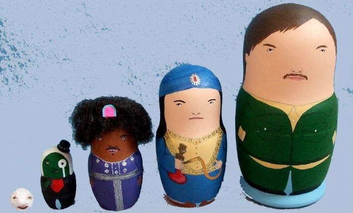 ‘Come with us now on a journey through time and space’: Mighty Boosh nesting dolls