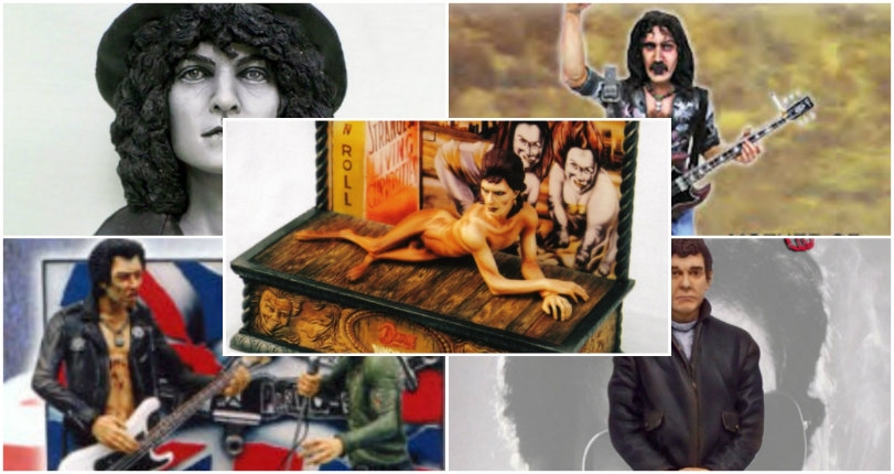 DIY models kits (apparently) of Lou Reed, Frank Zappa, ‘Diamond Dog’ Bowie, Marc Bolan & more