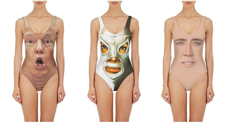 ‘Shocked’ Trump face, Nicolas Cage, luchador and many more WEIRD one-piece swimsuits