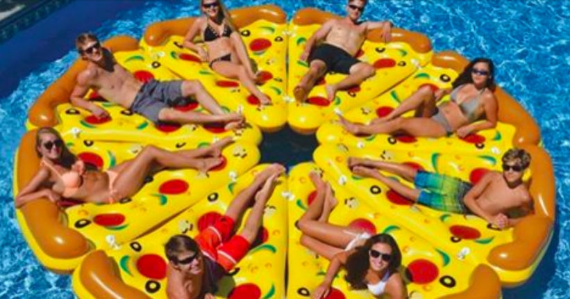 Giant inflatable pizza pool float