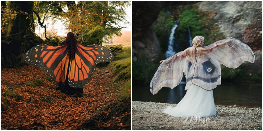 Gorgeous, realistic butterfly wing scarves and capes