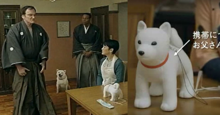 Bizarre Japanese TV commercial for dog-shaped speakers starring Quentin Tarantino