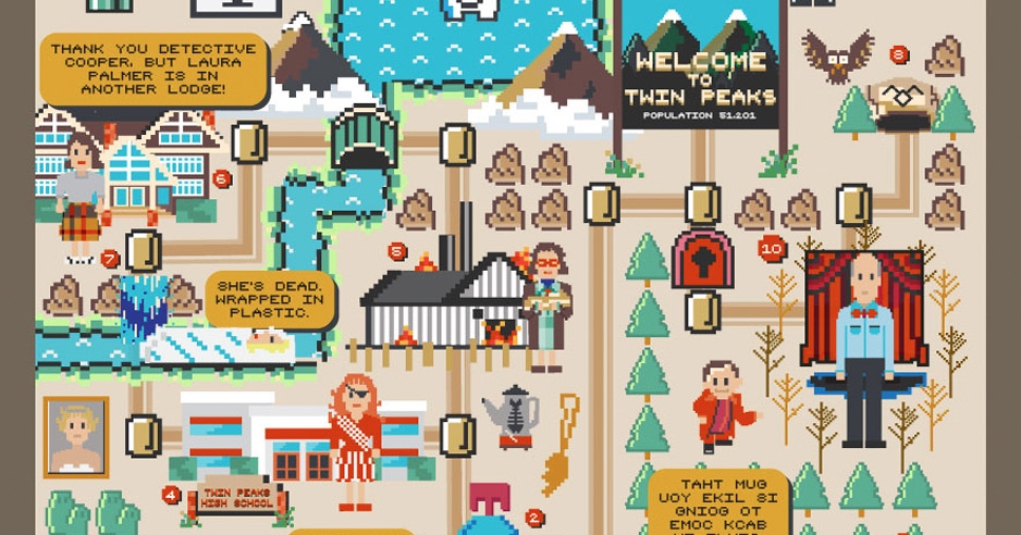 ‘Super Cooper World’: a map of Twin Peaks, Super Mario style