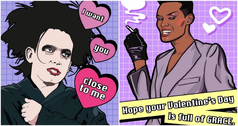 Modern love: Valentines featuring Grace Jones, Robert Smith, David Bowie & other pop-culture icons!