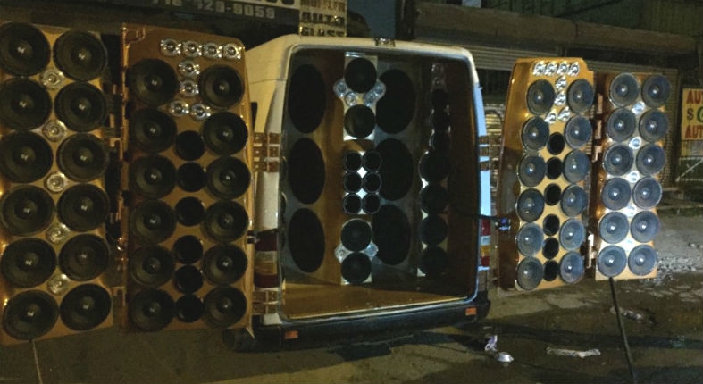 ‘I know it’s illegal, but it’s the weekend’: Man with 80 speaker sound system in his van rocks out